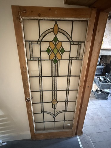 Antique leaded stained glass - stained,