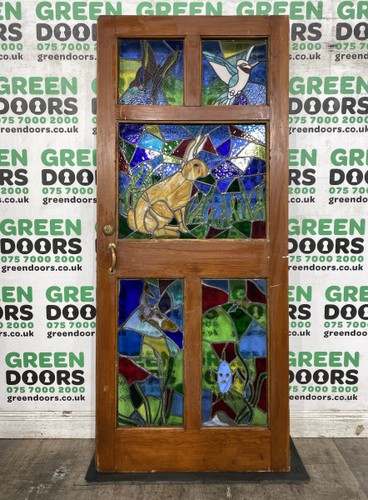 Leaded stained glass door - leaded, kids