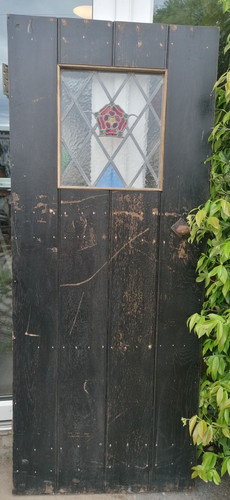 Reclaimed planked wooden door - wooden,