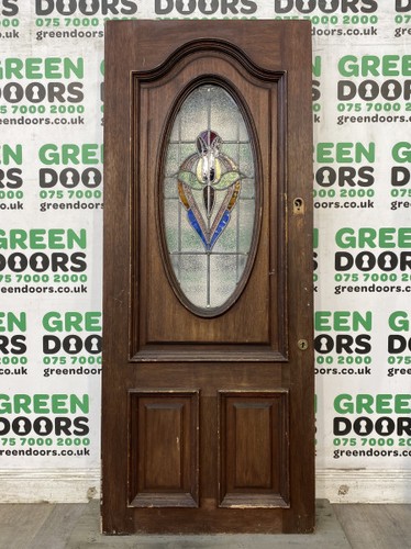 Stained glass front door - front,