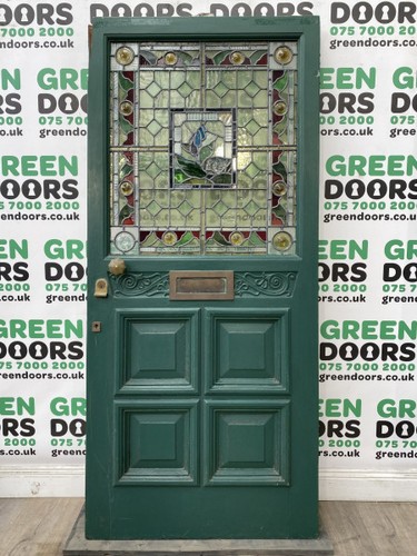 Stained glass front door 1930s - stained,